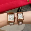 Wristwatches top luxury brand designer women watch Waterproof quartz casual elegant leather belt tank style custom aaa gift Rectangular watch 230712