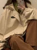 여자 재킷 대형 후드 폭격기 재킷 여성 아메리칸 레트로 윈드 브레이커 코트 암컷 가을 하라주 쿠 캐주얼 긴 소매 지퍼