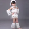 Costumes de danse de chien blanc mignon pour filles costumes de danse d'animaux vêtements de maternelle enfants costume animal performance296A