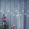 Strings LED Snowflakes Garland Curtain String Fairy Lights Hanging Ornaments Christmas Decorations For Home Noel Navidad Year 2024