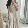 Partykleider 2023 Koreanische Chic Mode Sommer Grün Kerbhals Hemd Kleid Für Frauen Einreiher Spitze Up Gürtel Damen Büro Midi