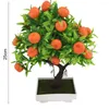 Planta de simulação de flores decorativas resistente durável laranjeira criativa artificial para mesa