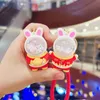 Fashion blogger designer jewelry China-Chic Rabbit Key Chain Rabbit Yuanbao Lucky Car Bag Pendant mobile phone Keychains Lanyards KeyRings wholesale YS48