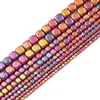 Contas Quadradas Rosa Vermelha Hematita Espaçador 2/3/4/6 MM Cubo Pedra Natural Solta Para Fazer Jóias DIY Pulseira Acessórios 15''