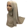 Etnik Giyim Müslüman Kadınlar Uzun Eşarf Hicab Pamuk Şal Başbak Sarısı Rhinestone Stoles Kapak İslami Başör Türban Bandanas Arap 75 170cm