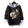 Sweats à capuche pour hommes Sweats Anime Haikyuu Sweat Volleyball Junior Hoodie Faux Deux Pièces Rubans Lettre Imprimer À Capuche Hommes Patchwork Pulls 230713