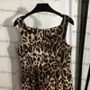 Ladies Leopard Dress Fashion Vest Dresses Retro Slim kjolar Girls Crew Neck One Piece Dresses Plus Size Dress Clothing