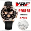 VRF 11651 A7750 Автоматический хронограф мужские часы 18K Rose Gold 904L Стальный черный STCIK DIAL СЕРВА
