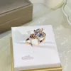 Cluster Rings Solid 10K Rose Gold Ring 2 S Diamond Gemstone Jewelry Anillos De Wedding Bands Natural Bizuteria Females