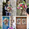Fiori decorativi Cesto di fiori di peonia colorata Ghirlanda per la festa della mamma Lavanda viola Porta rosa artificiale Appeso Decorazione domestica Primavera E
