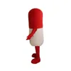 2018 High quality Red Pill Mascot Capsule Costume Fancy Party Dress Halloween Carnival Costumes Adult Size285x