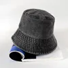 Berets Washed Denim Bucket Hat Damen Fischer Unisex Bob Caps Hip Hop Gorros Herren Panama Winddicht Outdoor