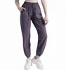 Lu yoga mulheres jogger calças de cintura alta macio das mulheres calças com cordão treinamento senhora jogging calças ll88137