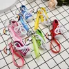 Keychains Mini ILOVEYOU Creative Sneaker Keychain Couples Fashion Canvas Shoes Leather Rope Key Chain Bag Accessories Pendant PVC Jewelry