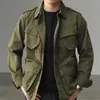 Jaquetas masculinas Jaqueta Cargo Militar Masculina Primavera Outono Multibolso Cor Sólida Jaquetas de Combate Retro Masculina M42 Casual Bomber Tático Outerwear J230713