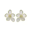 Charm Five Petal Flowers Are Exquisite and Fashionable Green Crystal Earrings Women's 925 Silver Needle Mosquito Coil Ear Clip Earrings 230630