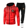 Men's Tracksuits Karasuno High School Mens Hoodies Set Winter Fleece Zipper Cardigan Jogging Men Sets Sportswear Two Pieces Pants Suit