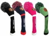 Other Golf Products 3 Pcs Driver Fairway Hybrid Knit Golf Head Cover Pom Woods Headcovers Black Blue Green Pink for Men Women Drop 230712