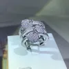 Fedi nuziali Vintage a forma di cuore Anello promessa Diamante simulato 925 Sterling Silver Band di fidanzamento per gioielli da donna 230712