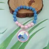 Strand Mode Handgemaakte DIY Blauw Roze Kralen Armband JJ Vriendschap Logo Sieraden