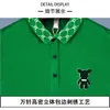 Polo da uomo Polo a maniche corte da uomo alla moda Polo con risvolto orso ricamato Maschile Top Versatile Moda Uomo verde di alta qualità T-shirt Abbigliamento 4XL 230712