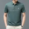 メンズポロシャツ Hazzys 夏ビジネス高品質半袖ポロシャツラペル襟男性ファッションカジュアル印刷ゴルフウェア Tシャツトップス 230712