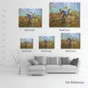 High Quality Vincent Van Gogh Oil Painting Reproduction Two Peasants Diging Handmade Canvas Art Landscape Home Decor for Bedroom