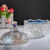 Garrafas de armazenamento Garrafa de doces de cristal com tampa Frasco selado transparente Recipiente de comida criativo Caixa organizadora de joias Início