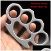 Mässing Knuckles Mticolor Thicked Metal Knuckle Duster Four Finger Tiger Outdoor Cam Safety Defense EDC Tool Drop Delivery SP DHO4G