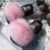 Slippers Fashion Summer Lummer Wedge Women's Slider Slider Fluffy Real Fox Fur Slider Soft Platform Shoes Home Slider Женский мех Flip Z230717