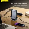 Power Cable Plug BasEUs 17 in 1 Gen2 USB C HUB DUAl 4K 60Hz compatible DP 3 0 with Adapter Docking Station for MacBook Pro M1 M2 230712