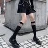 Kadınlar SOCKS Japon jk kadın siyah beyaz kadife lolita uzun diz yüksek moda kawaii cosplay seksi naylon gotik çorap