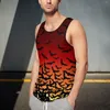 Herren Tanktops Fledermäuse Sonnenuntergang Top Spooky Halloween Print Sportbekleidung Sommer Workout Man Bedruckte ärmellose Westen Große Größe