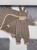 Nieuw geboren baby's Designer Rompers met wikkel dekens mode babyletter jumpsuits met konijntje hoeden zachte katoenen kinderen kleren romper