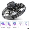 Led Flying Toys Mini Fingertip Gyro Toy Saucer Type Drone Helicóptero Manual Induction Fingertips para Adts y niños Drop Delivery Dhmyv