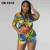 Womens Two Piece Pants Dome Cameras CMYAYA INS Women Paisley stampato manica corta mini camicia camicetta e pantaloncini tuta 2023 Fashion Two 2 pezzi set abiti Tra J230713