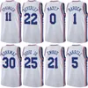 Printed Basketball Jaden Springer Jerseys Zhaire Smith Mohamed Bamba Patrick Beverley Jalen McDaniels 7 James Harden 1 Tobias Harris 12 Joel Embiid Men Kids Lady