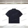 Xinxinbuy Men designer tee t shirt 23SS Paris Letter Brodery Milano denim Ställer in kortärmad bomullskvinnor svartblå xs-l