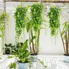 Dekorativa blommor Gröna 2st Fake Hanging Plants UV Resistant Realistic Low Underhåll utomhus Greenery Artificial Home Supply