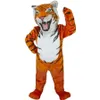 Costume da mascotte di tigre pelosa Fursuit di pelliccia lunga Personaggio dei cartoni animati per adulti Vestito operato Halloween Natale Anime Parade Suits212G