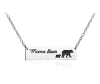 Maman Ours Bébé Ours Collier Argent Bar Pendentif Chaînes Mère et Fille Amour Bijoux De Mode pour Femmes Enfants En Gros 100 pcs DHL gratuit