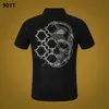 NEW PP Men's Polo Shirt Summer Skull Diamond Phillip Plain Short Sleeve Designer T Shirt Harajuku Tee Brand Skulls Print Tops236Z