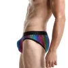 Slip Mode Homme Rainbow Shiny Nylon Briefs Bulge Penis Pouch Hommes Sexy Drôle Sous-Vêtements Gay Male Nouveauté Jockstrap Culotte Lingerie J230713