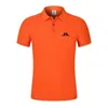 남자 폴로 2023 여름 남자 골프 셔츠 J Lindeberg 착용 캐주얼 짧은 슬리브 통기성 남성 폴로 티셔츠 탑 230711