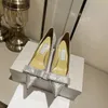 Tasarımcı Kadın Sandalet Yüksek kaliteli gerçek deri parıldayan denizkızı 6.5 cm topuklu