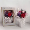 Bewaarde bloemen Bouquets Real Flowers Roze Rose Eeuwige Rode Rose Bouquets Gereden Purple Rose Gift Bag Christmas Valentijnsdag Verjaardagscadeaus