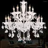 Chandeliers White Chandelier Lighting For Dining Room Modern Crystal Classical Bedroom Hanging Crystals Chain