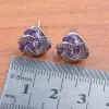Boucles d'oreilles et collier Style russe cadeau ensemble de bijoux en cristal violet naturel pour femmes Bracelet pendentif anneaux JS0175
