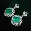 Collier boucles d'oreilles ensemble RUZZALLATI Vintage Lab émeraude zircone couleur argent bague boucle d'oreille collier fiançailles de mariage .2023