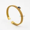 Bangle Style Stainless Steel Bracelets High Quality Gold Color Mesh Zircon Bracelet Jewelry Waterproof Processing Custom YS190